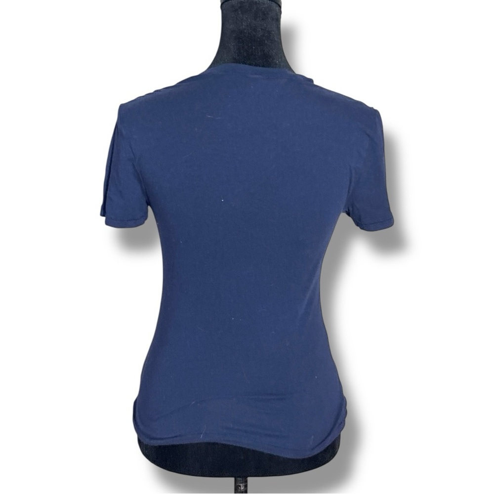 GAP Navy Short Sleeve Crewneck Fitted Cotton Classic Casual Women's Tee - Picture 6 of 16